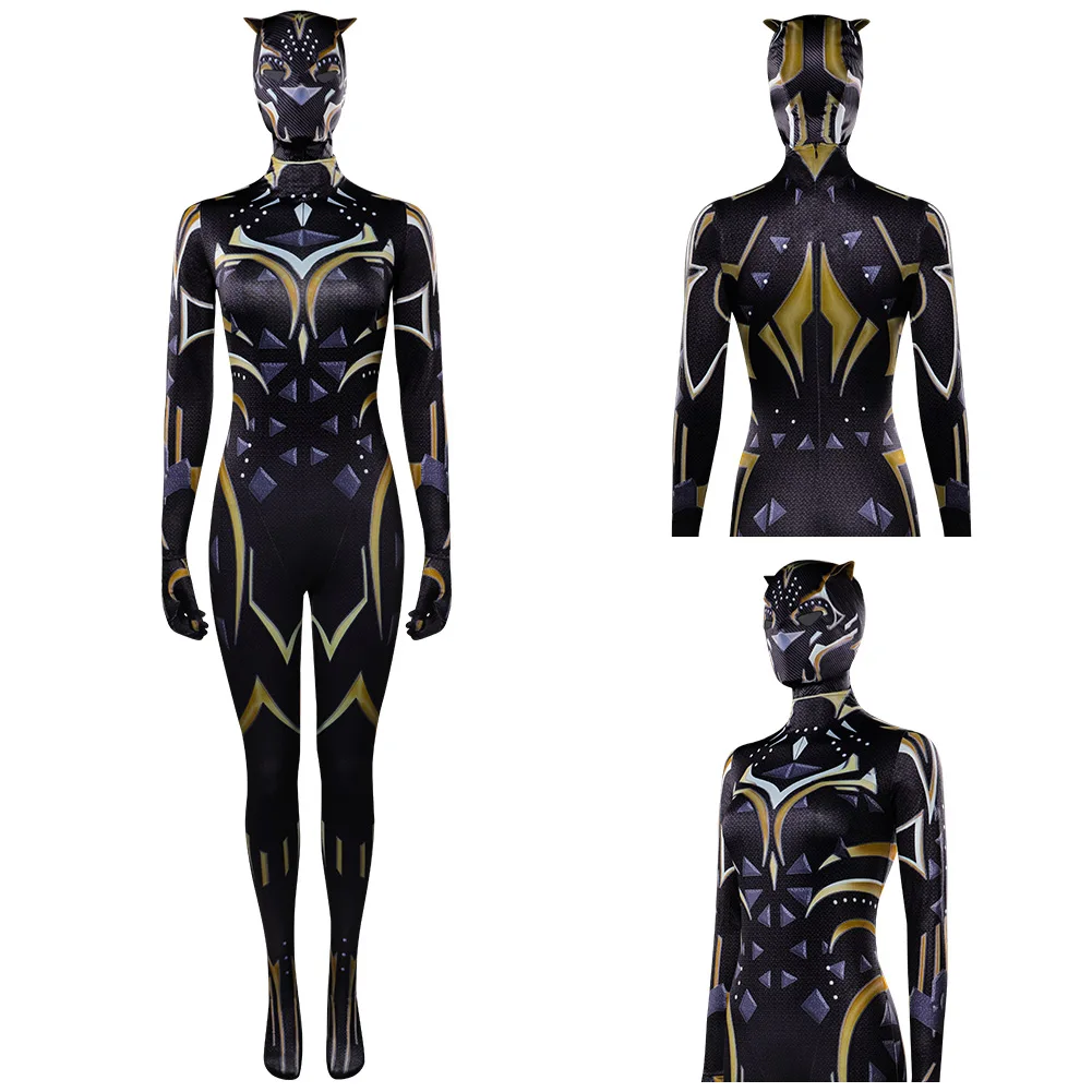 Panther: Wakanda Forever New Black Jumpsuits Cosplay Halloween Carnival Party Suit Costume Outfits For Women Ladies Role Play