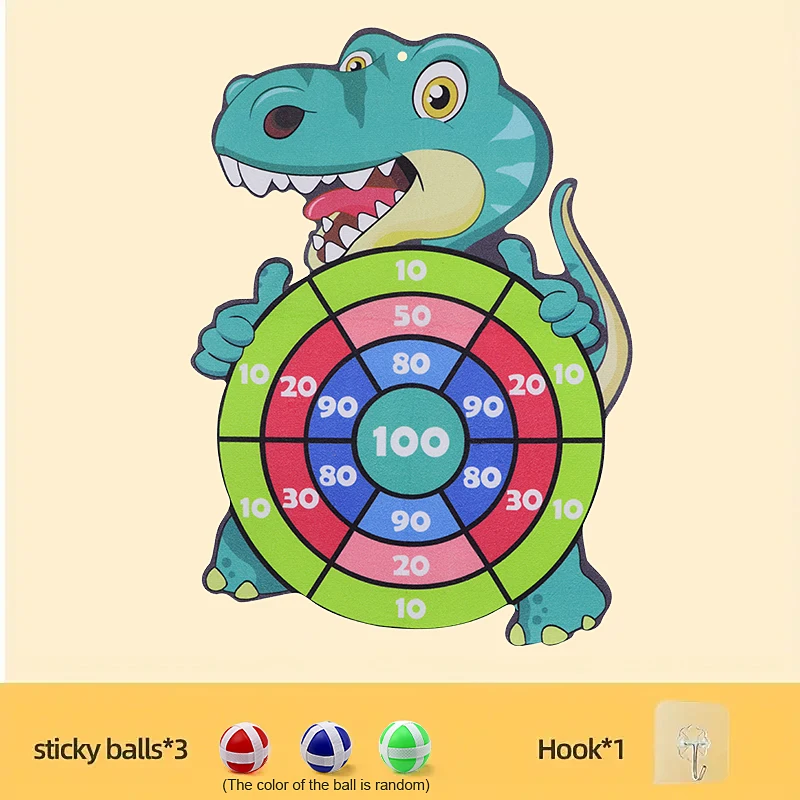 Conjunto de bola de alvo pegajosa infantil com tema de dinossauro, brinquedo de dardo interativo pai-filho, pode exercitar capacidade de coordenação olho-mão