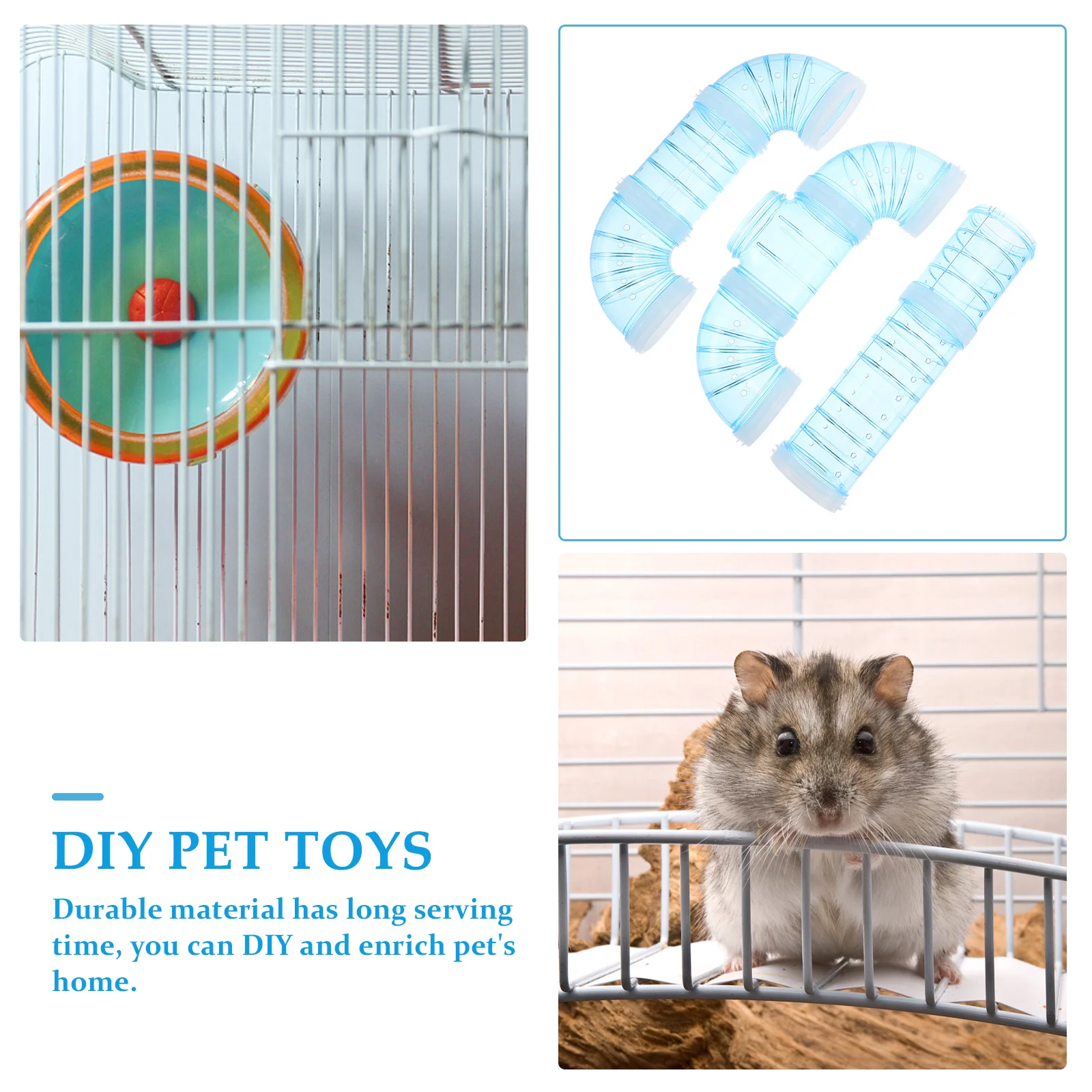 

1Set Thickened Plastic Hamster Cage Tunnel DIY Enrichment Accessory Durable Material Long Time Use Hamster Tunnels