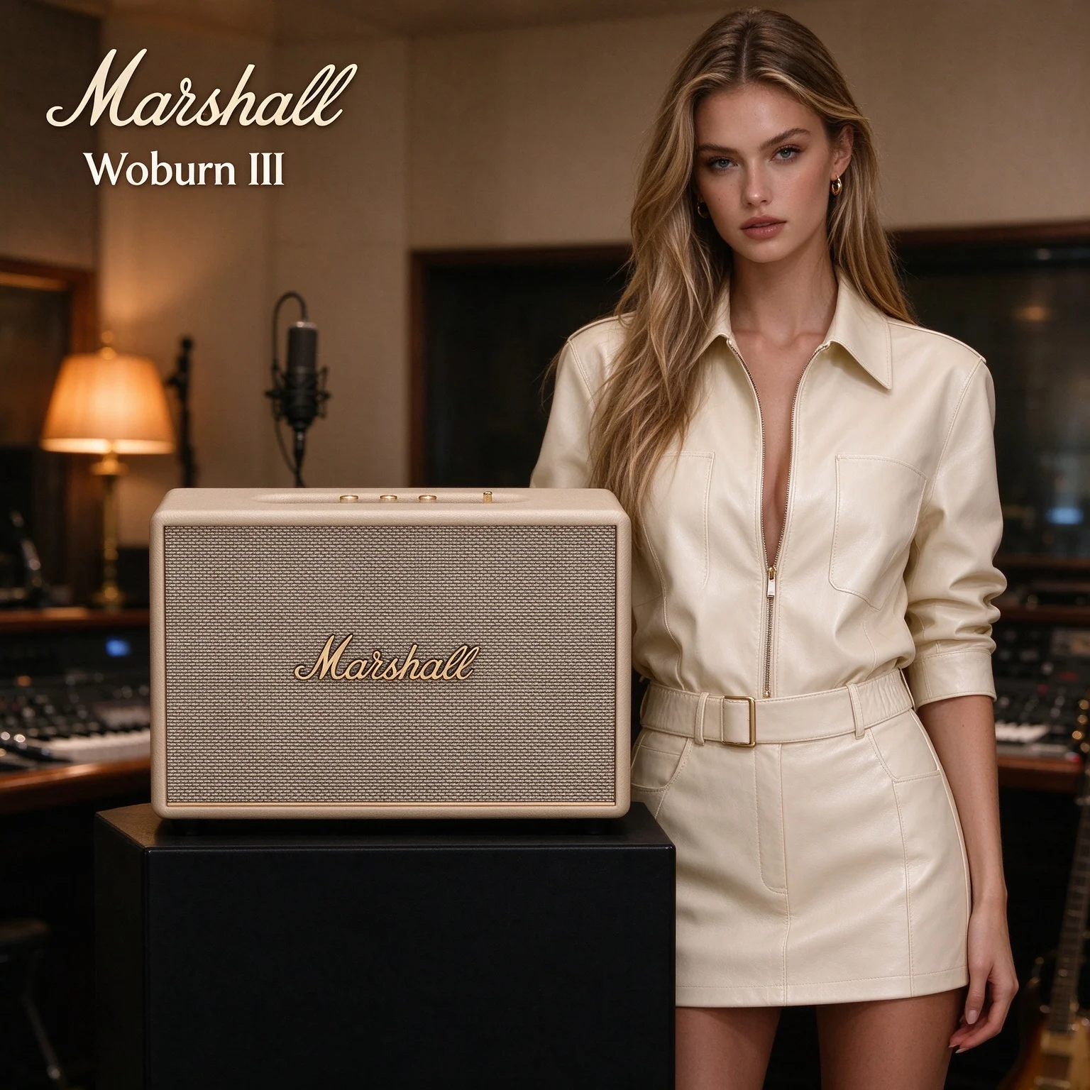 Marshall WOBURN III Living Room Speaker, Bluetooth 5.2, Multi Inputs, Dynamic Loudness & Iconic Vintage Marshall Cabinet Design