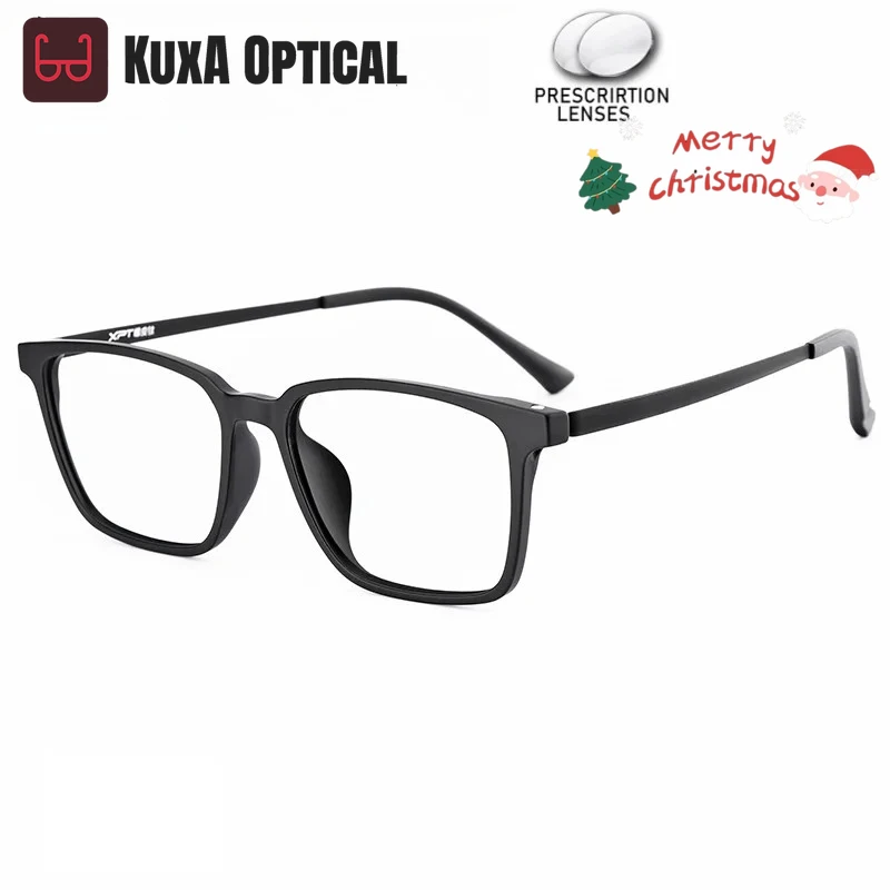 

KUXA квадратные резиновые титановые мужские очки по рецепту асферические линзы для близорукости и дальнозоркости прогрессивные оптические очки
