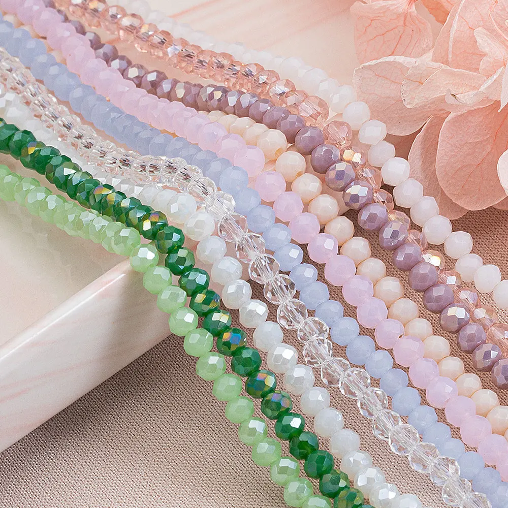 120 stücke/Los 3,6mm Kristallglas Rondelle Perlen Österreich facettierte runde lose Abstands perlen für DIY Schmuck Herstellung Armband Halskette – Detail 2
