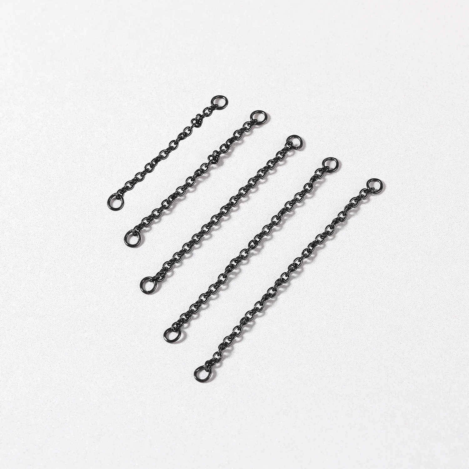 ZS 9-11PCS Black Nose Chain Stainless Steel Nostril Studs Chain Zircon Nose Studs Bohemia Halloween Style Women Piercing Jewelry