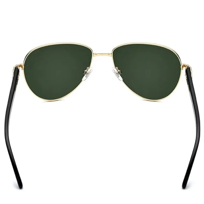 10102 Buffalo Horn Polarized Sunglasses, Full Frame Wrap-Around UV400 Pilot Sun Glasses, Retro Vintage for Men Women 411220