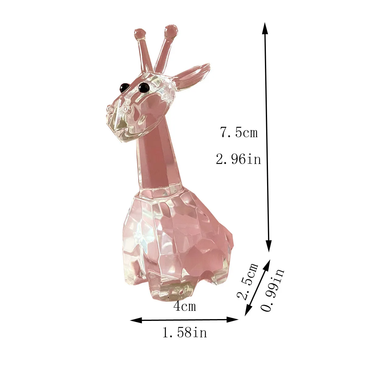 Crystal Deer Figurine Clear Glass Giraffe Art Wild Animals Paperweight Collectible Christmas Gift Home Table Decor