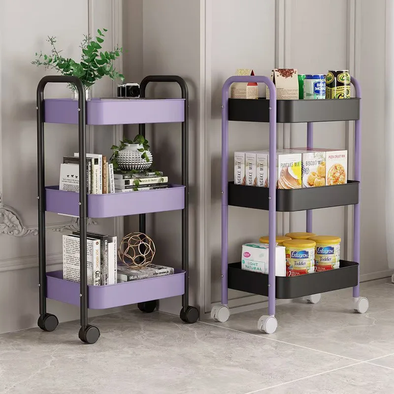 Mobile Trolley Household Multi-layer Snack Rack Bedroom Color Matching Storage Rack Portable Free Punching