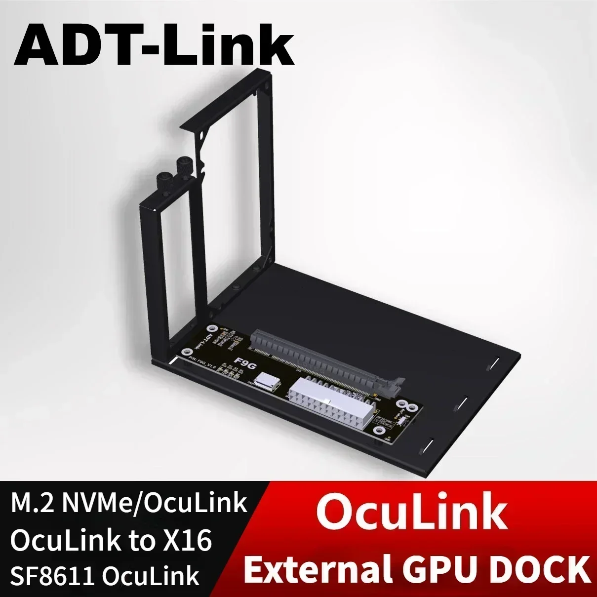 Adapter eGPU ADT PCIe 5.0 K9G 128Gbps OcuLink do laptopa, zewnętrzna karta graficzna GPU Dock Notebook GEN5 SFF-8611 OcuLink do PCI-E x16 — zdjęcie 2