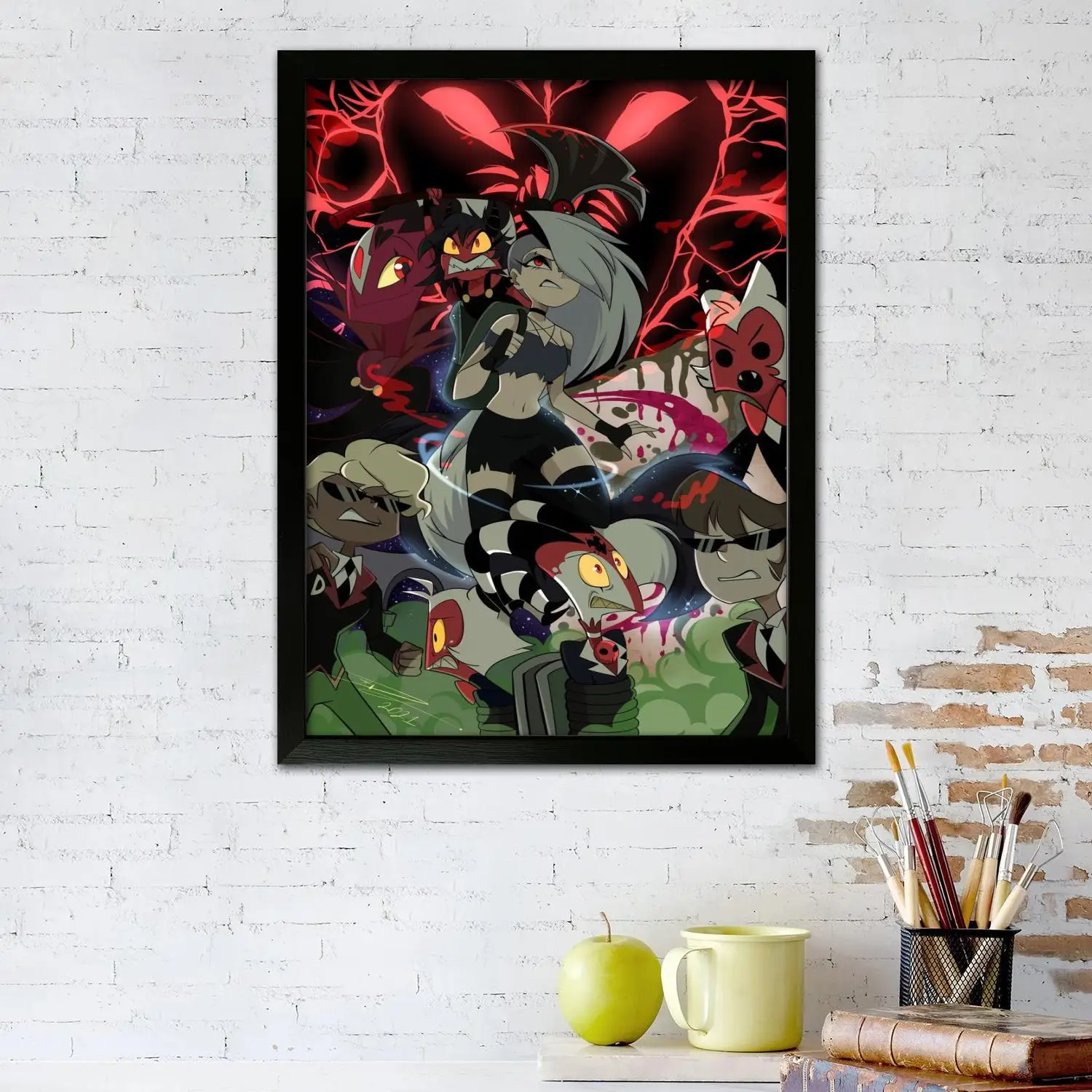 ملصق فني من القماش من helluva Boss وفن جداري، طباعة صور، ديكور غرفة نوم عائلية حديثة، ملصقات، لوحة زخرفية #2