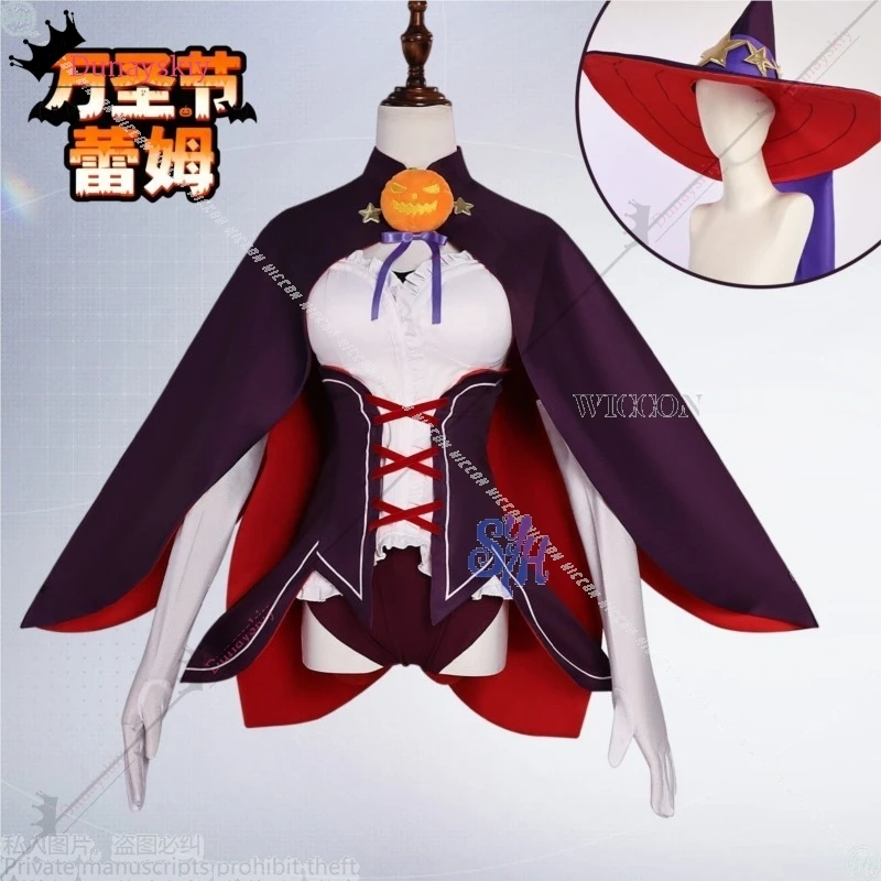 Anime Re:Life In A Different World From Zero Cosplay Rem Costume{YiNuo}Halloween Suit Magical Girl Sexy Witch Dress Goth Lolita
