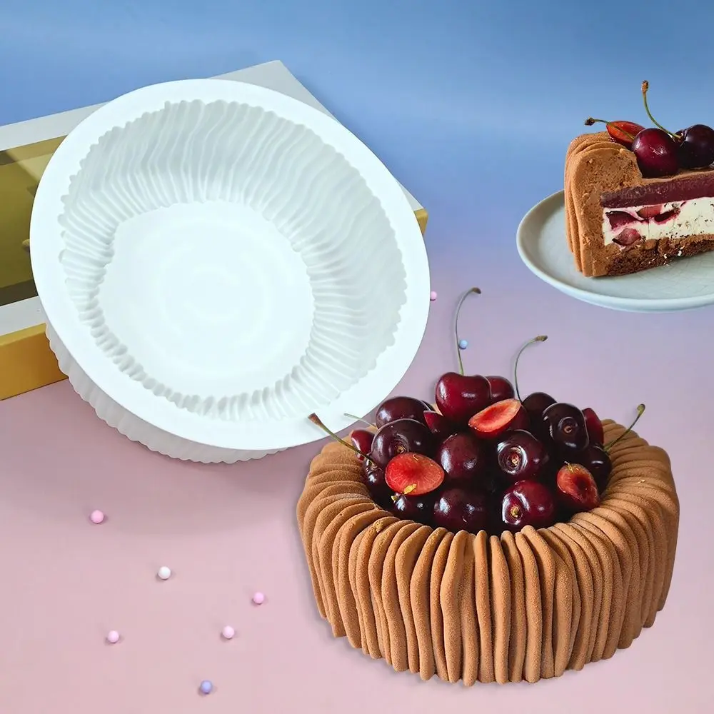 1/6 Cells Baking Cake Molds Food-Grade Silicone Cylindrical Coil Texture Chocolate Mold Heat-Resistant Reusable Pudding Mould