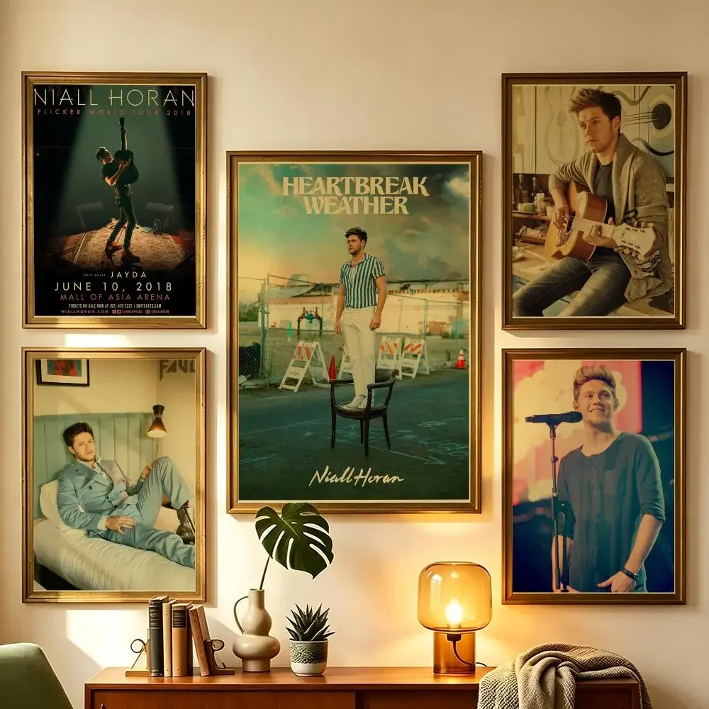 Niall Horan Retro Pop Singer Music Self-Adhesive Poster Peel and Stick Waterproof Removable HD Print for Home Office Room Decor
