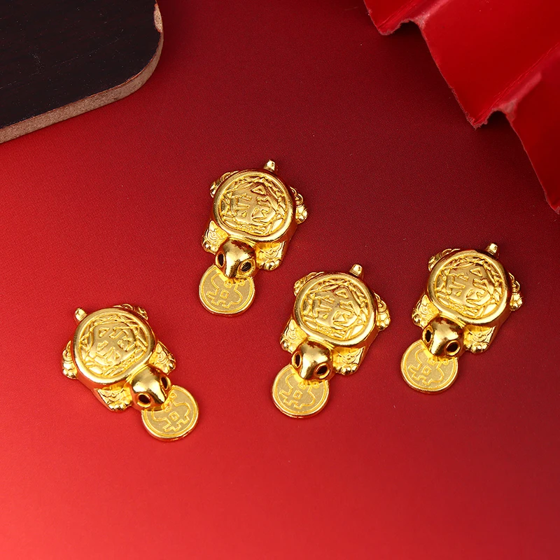 1Pc Money Turtle Feng Shui Turtle Guarding Praying Lucky Wealth And Fortune Mini Golden Tortoise Home Decor Lucky Gift