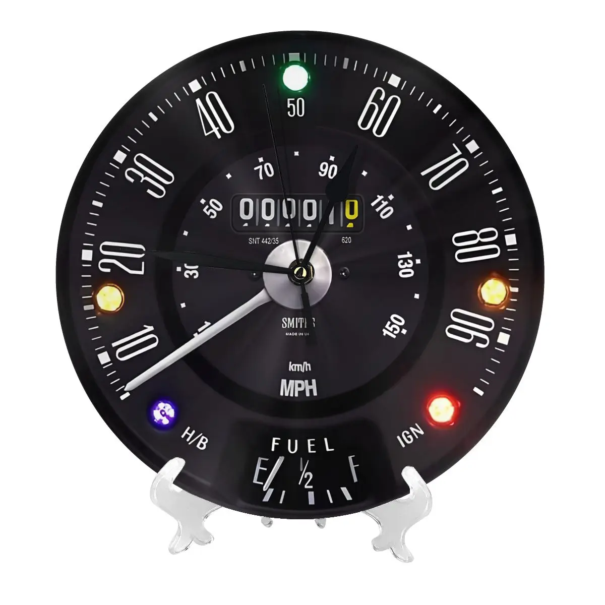 Classic Mini Speedomete Wall Clock Easy to Read Wall Mounted Clock With Silent for Home Decor