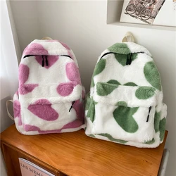 Herz Plüsch Cartoon Rucksack Mädchen Plüsch Rucksäcke Nette Pelz Rucksäcke Kinder Schule Taschen Kinder Geschenk Buch Tasche Mochilas Para Mujer