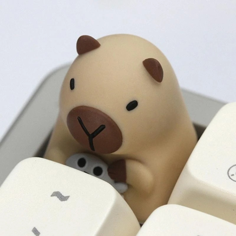 Artistic Capybara Resin Keycaps Durability Caps Comfortable Touch Feel
