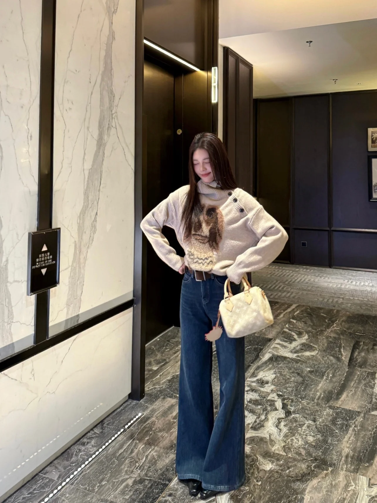 

Джинсы UKILAU с высокой талией и широкими штанинами, синие, женские, повседневные, свободного прямого кроя, осенне-зимние, с высокой посадкой, длинные брюки