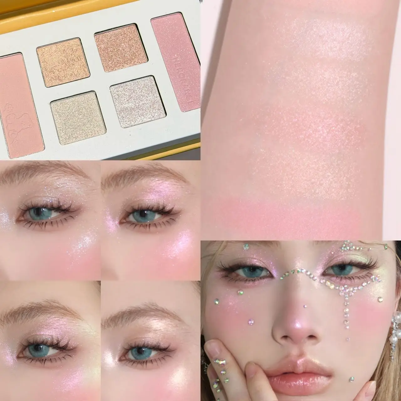 Herorange Cocoa Multi Use Palette 3 in 1 Eyeshadow Blush Contour Fine Blendable Warm Neutral Shades Daily Full Face Makeup