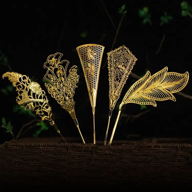 Gold-plated Mogao Grottoes Restoration Oversized Hairpin Headwear Dunhuang Cao's Jewelry Imitation Cultural Relic Hairpin Hanfu