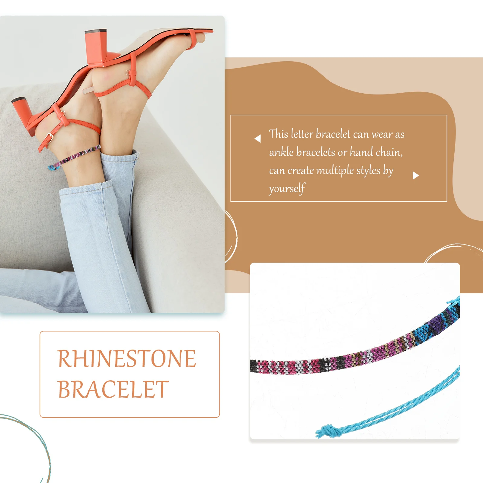

Boho Anklet Set Bracelets for Women Colorful Beads Jewelry Beaded Chain Party Beach Anklets