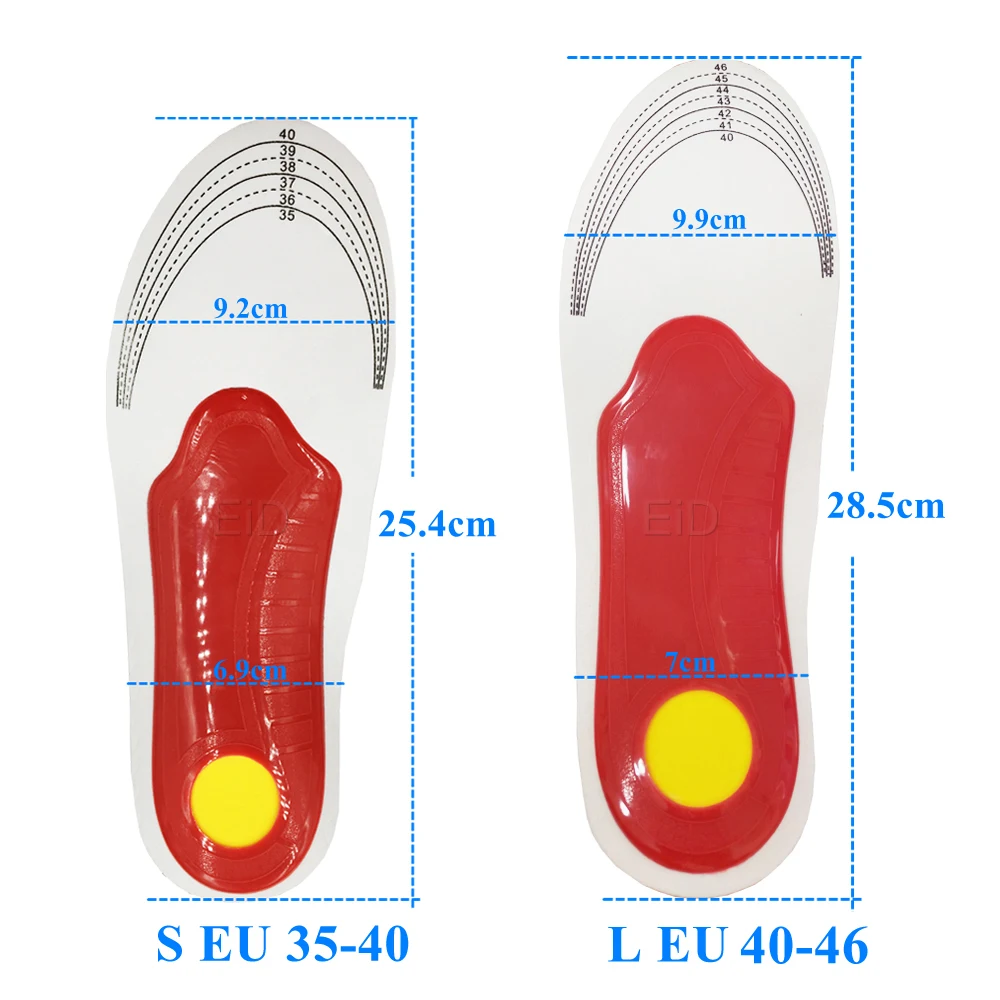 EiD Best Flat Feet Insoles Orthotic Arch Support Inserts EVA Orthopedic Shoes Soles for High Heel Plantar Fasciitis Men Woman