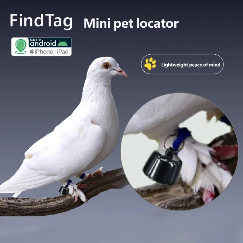 GPS Tracker for Mini Pets Birds Dogs Cats Global Locator 3 Days Movement View Compatible with Android iOS System