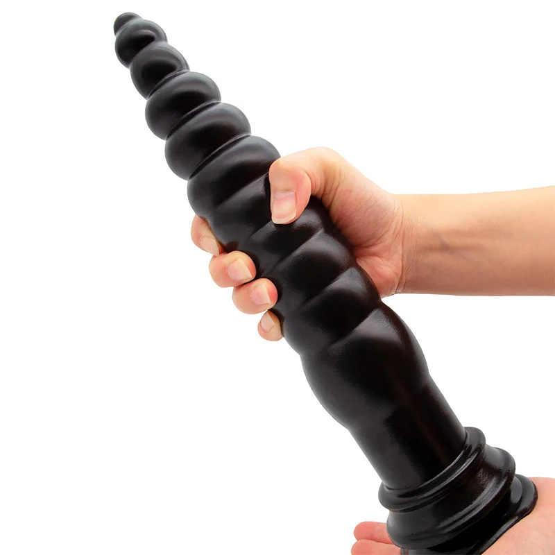 Black Huge Anal Plug Dildo Suction Cup Butt Plug Pull Bead Masturbators Anal Toy Vaginal Anus Dilator Sex Toys for Women Men