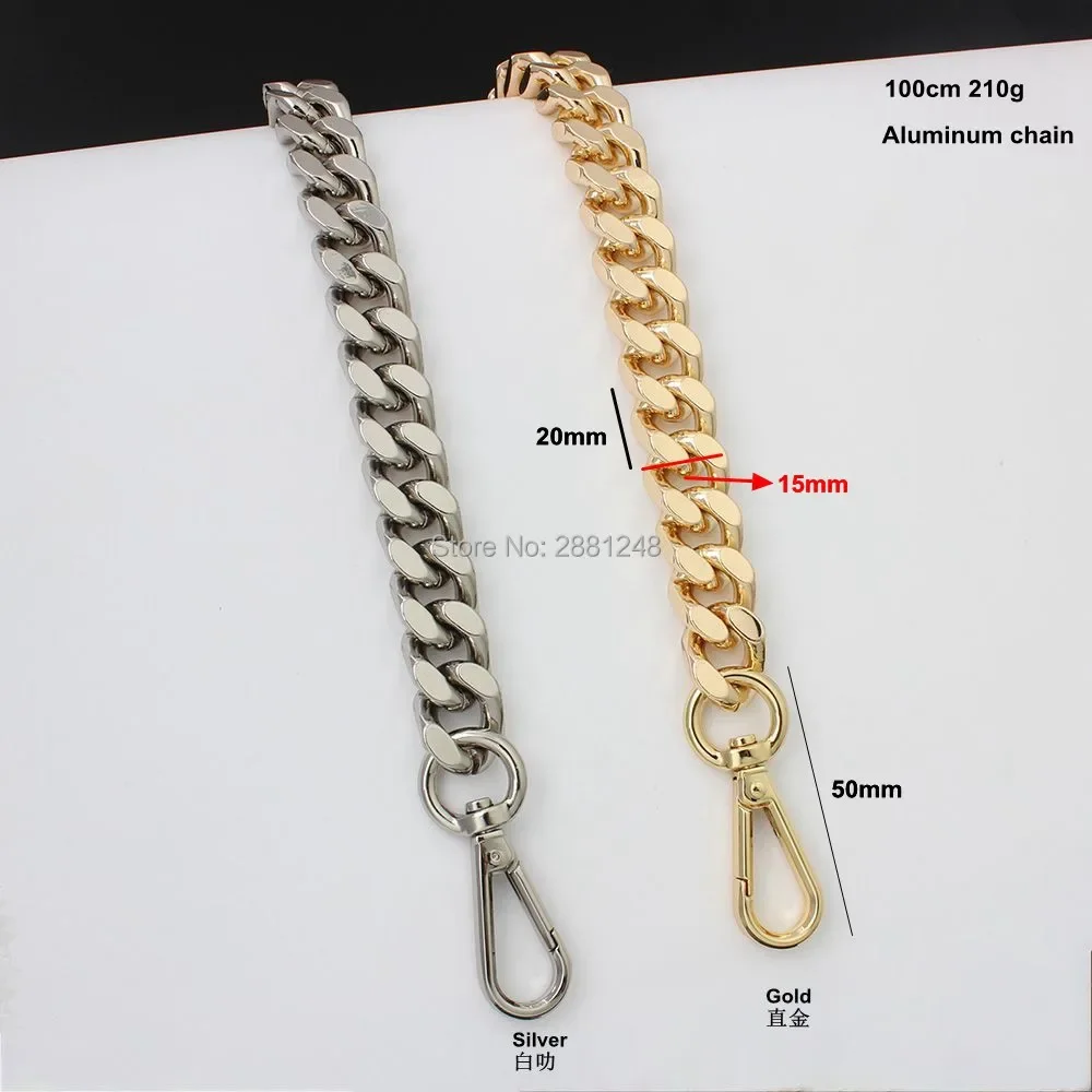 1PC 15MM Advanced Aluminum Make Chain Exceed Light Weight Bags Parts DIY Handles Accessory Handbag Straps Shoulder Bag Chains