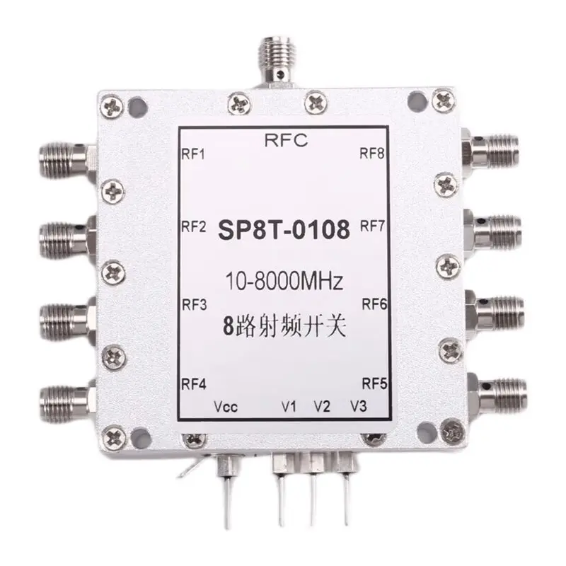 [B24B!】 SP8T For RF Switch Microwave Signal Switcher 10Mhz-8Ghz Single Pole Eight Throw For Radio Radar