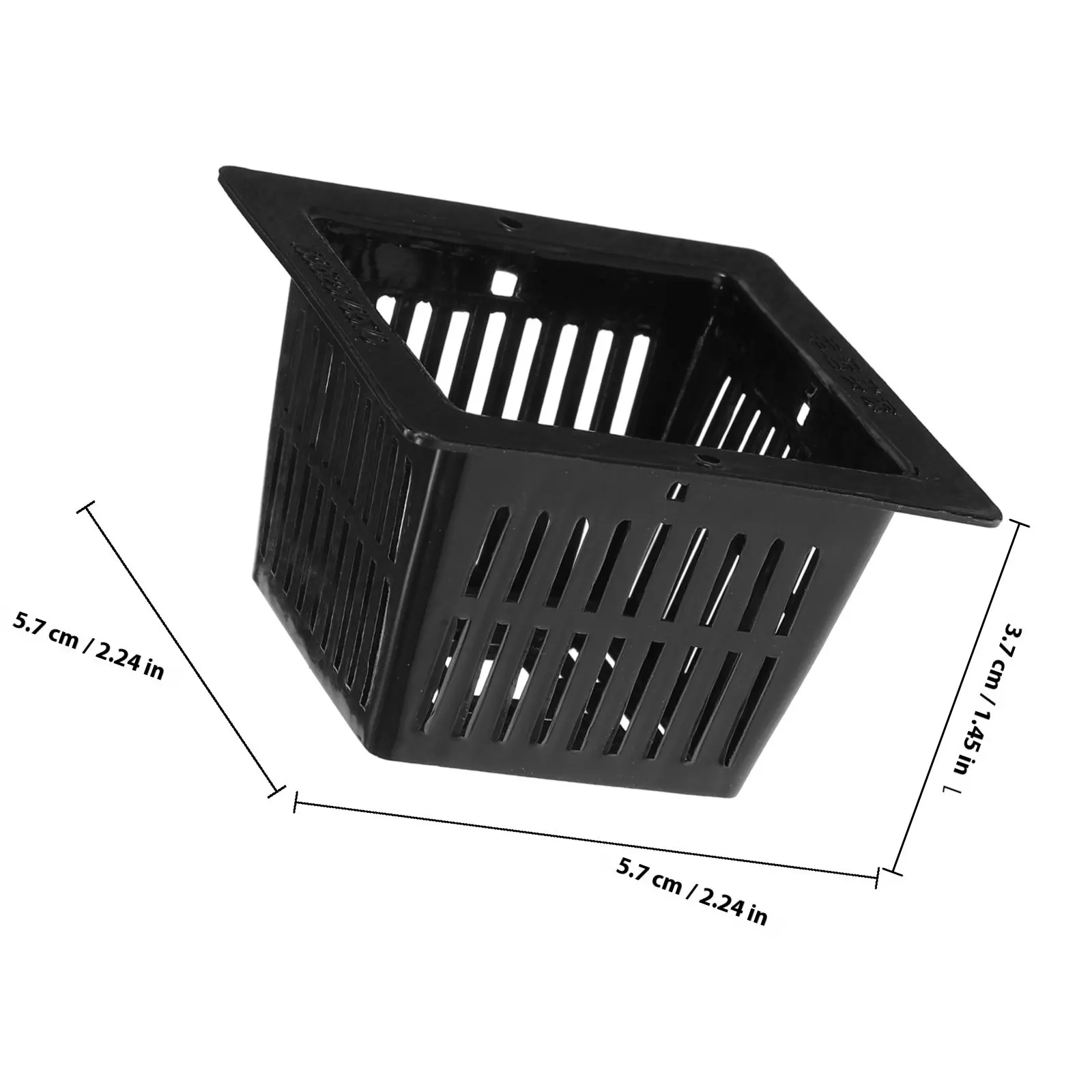 12Pcs Black Square Plastic Hydroponic Nursery Pots Slotted Mesh Planter Baskets for Soil Hydroponic Systems and Plant