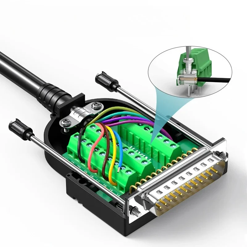 DB25/26/37 Breakout Cable Connector Industrial 3+9 VGA Male Female Plug DB25 DB26 DB37 Solderless 25/26/37 Pin D-SUB RS232 Joint