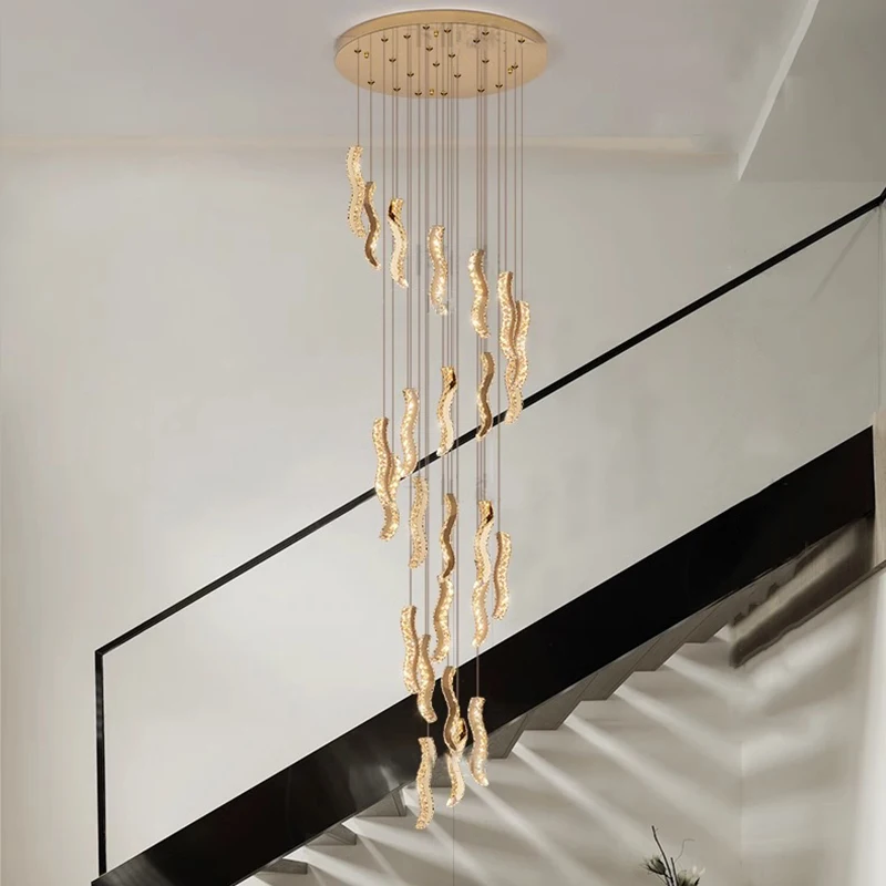 Nowoczesny żyrandol na schody Lampy wiszące oświetlenie wewnętrzne Lampa sufitowa wisząca lampa led Żyrandole do salonu oświetlenie wewnętrzne