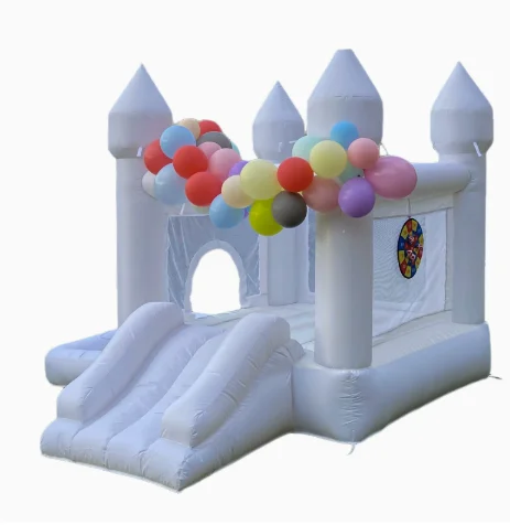 Oxford cloth inflatable white trampoline indoor and outdoor marriage proposal special birthday party castle European slide