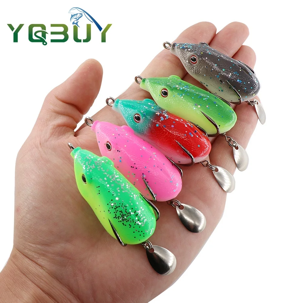 

5.5cm/13g Fishing Frog Lure Soft Bait Lure with Blood Trough Hook