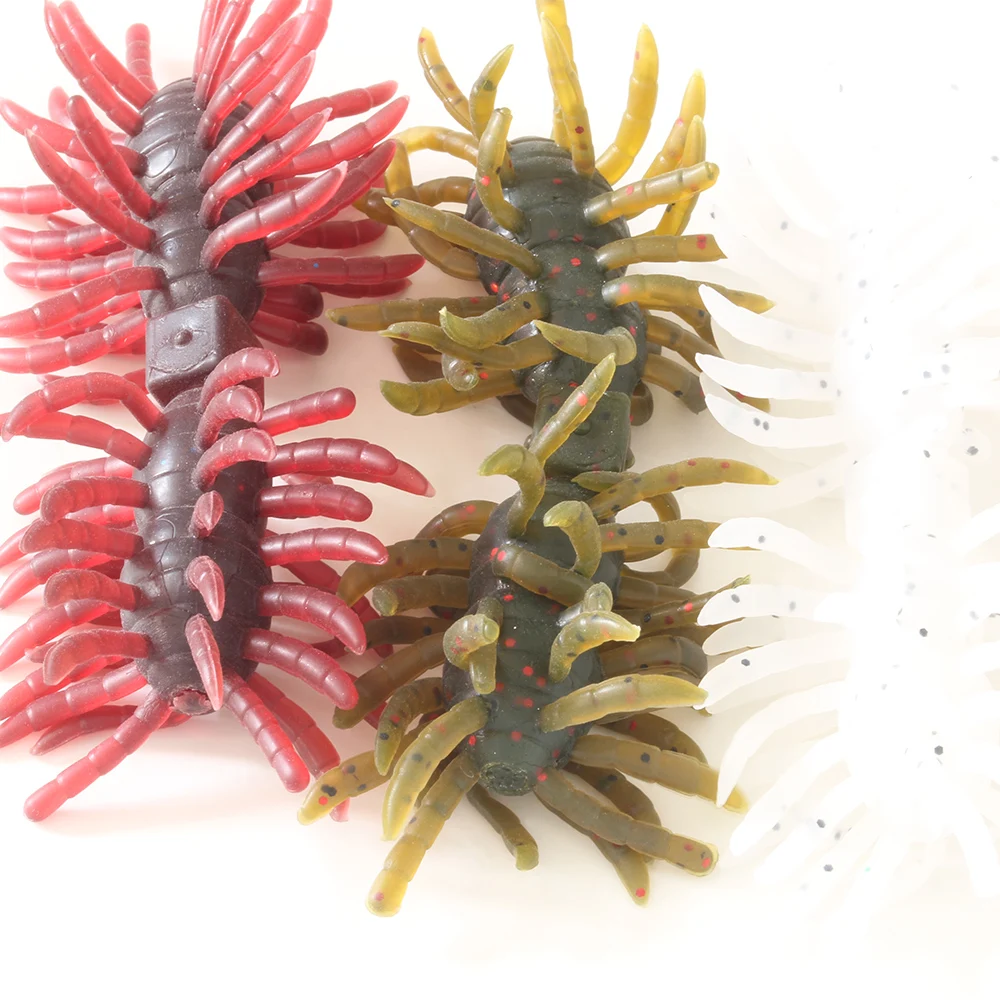 1 Stück, 3 Stück, 11 cm, 10 g, doppelter Kopf mit wackelnden Tentakeln, behaarter Spinnenköder, schwimmender, weicher Köder aus Kunststoff, flexibler Köder für Barsch, Hecht und Forelle. – Detail 17