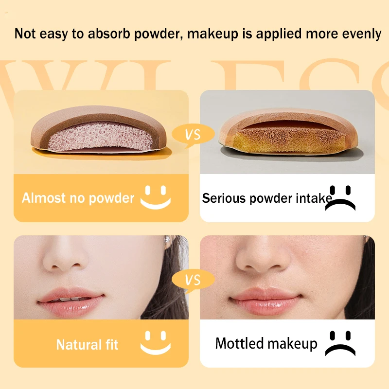 Gecomo capivara pó puff conjunto macio pele-amigável reunindo molhado e seco dupla utilização esponja maquiagem almofada de ar pó puff