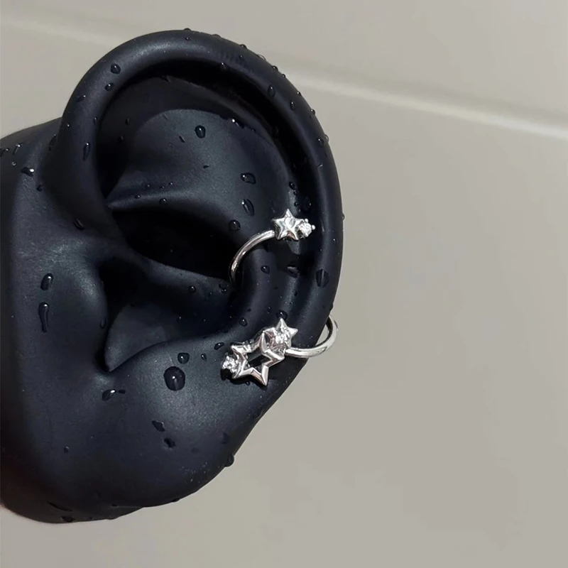 *New Sale 1PC Star Surround Planet Spiral Ear Bone Nail For Women New Fashion Silver Color Earrings Accessories