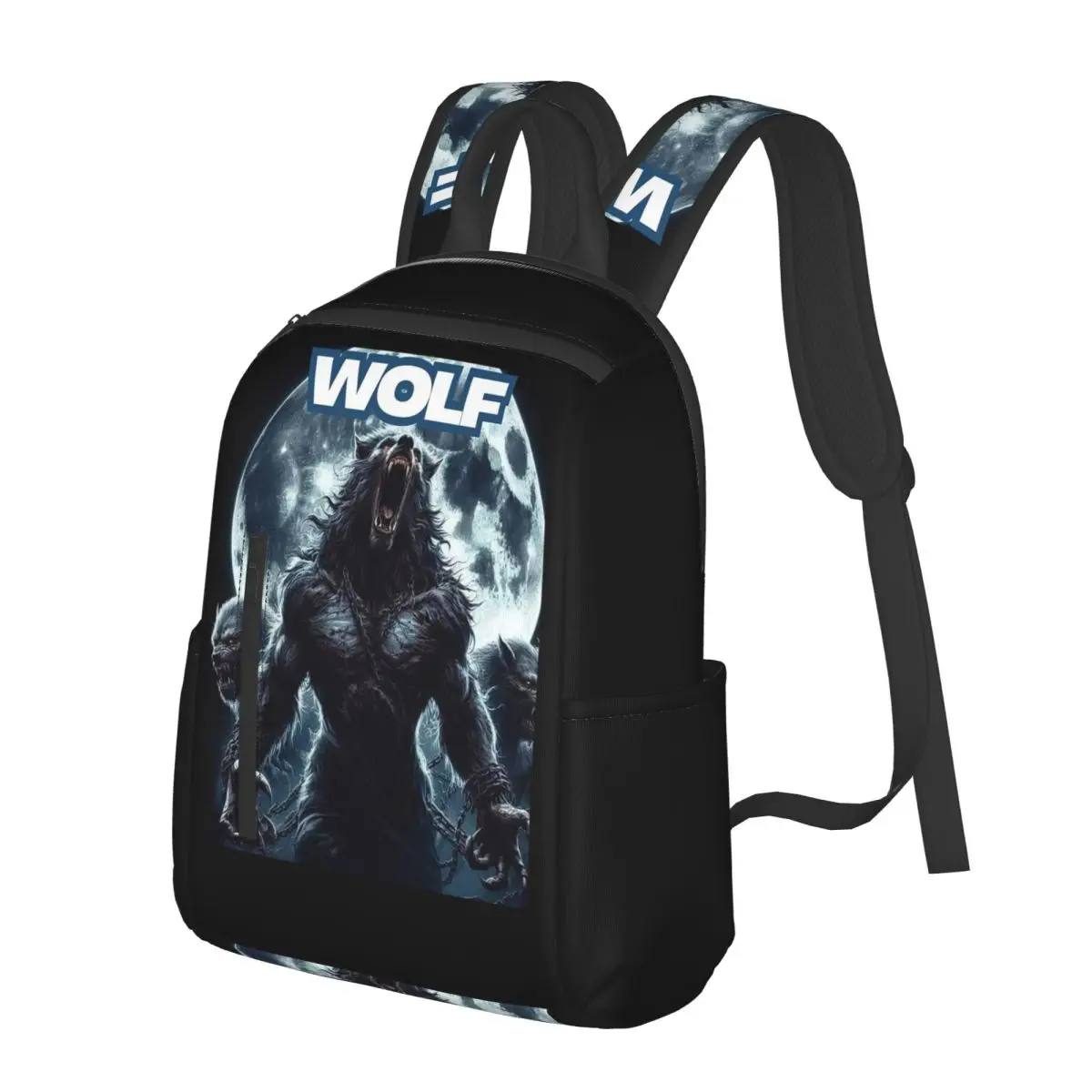 Wolf Ripping Alpha Wolf Werewolf (7) Student Backpack School Bag Hiking Travel Daypack for Men Women Bookbag Shoulder Bags