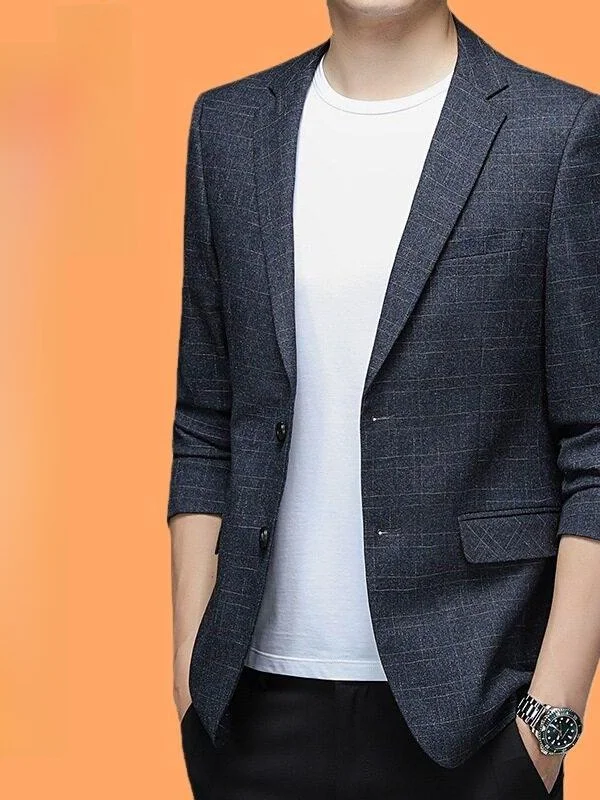 

Slim Fit Men's Suit Casual Sle Korean Version Spring Autumn Men's Lightweight Single-breasted Coat Casual Faion