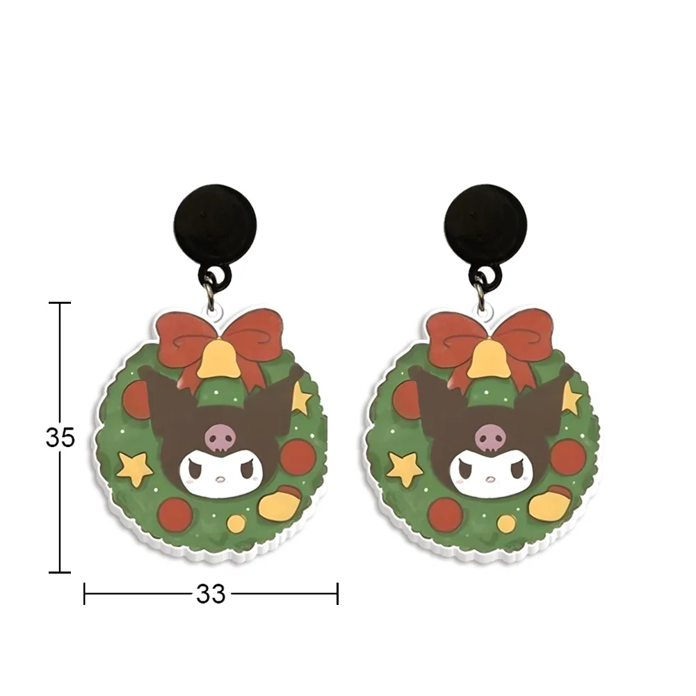 W Hot Sale Acrylic Christmas Cartoon Sanrio Women Gift Party Drop Stud Earrings Fashion Jewelry Earrings