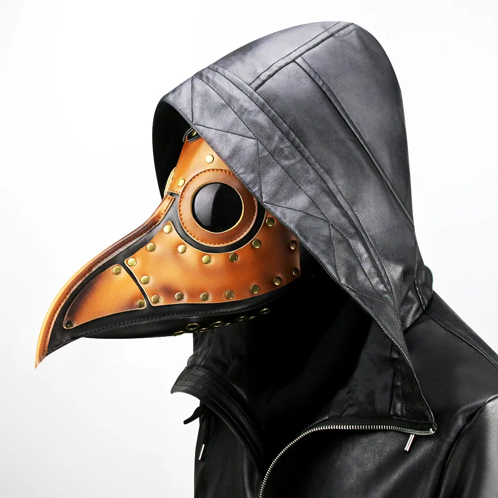 

Funny Medieval Steampunk Plague Doctor Bird Mask Punk Cosplay Masks Long Nose Beak Halloween Event Cosplay Props White Black