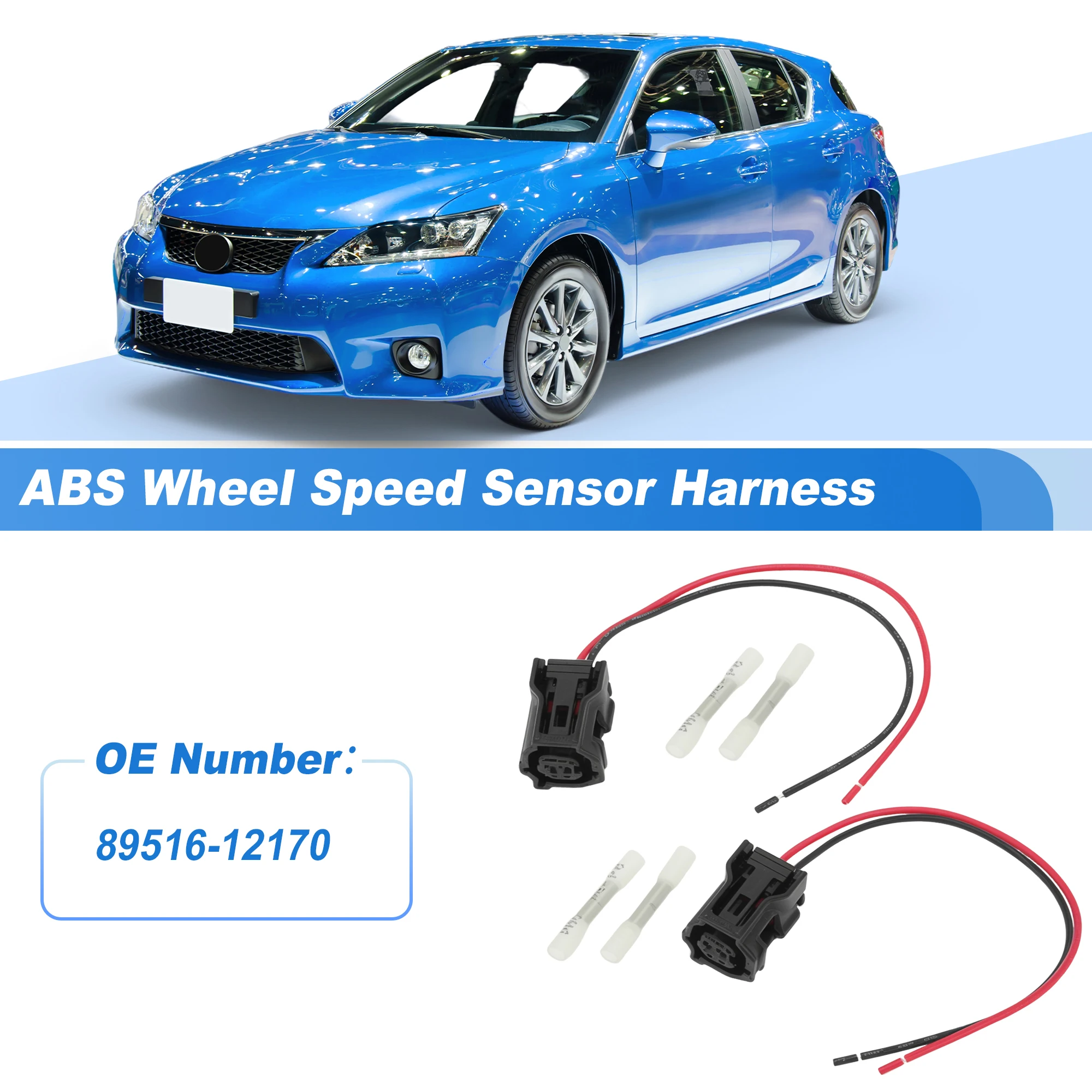 UXCELL Female ABS Wheel Speed Sensor Pigtail for Lexus CT200h 1.8L 2011-2017 8951612170