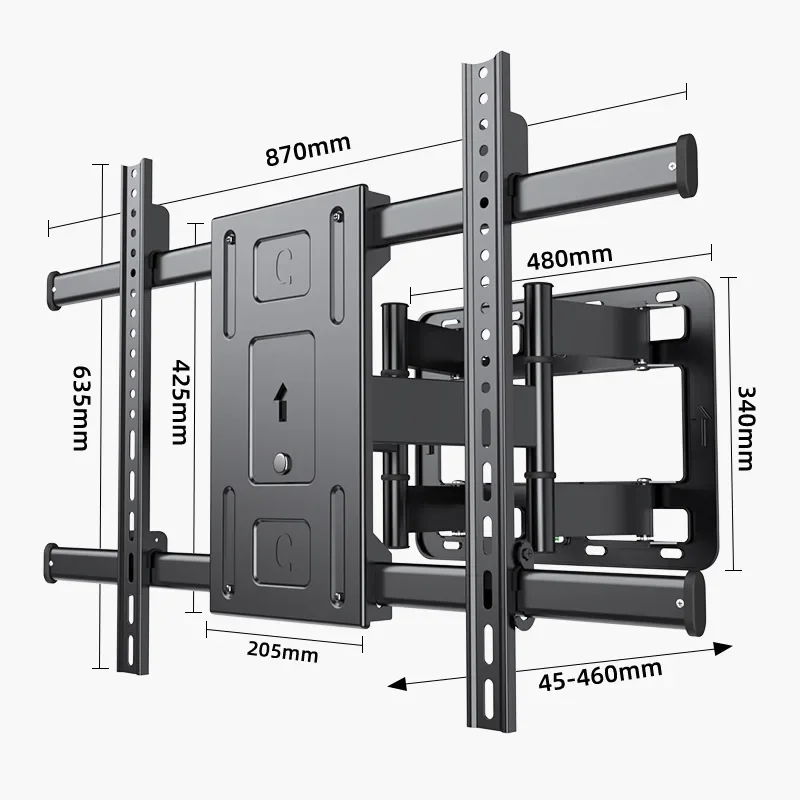 Large-screen TV hanger telescopic rotating ultra-thin wall mount universal 65 75 85 100 inch all-in-one machine