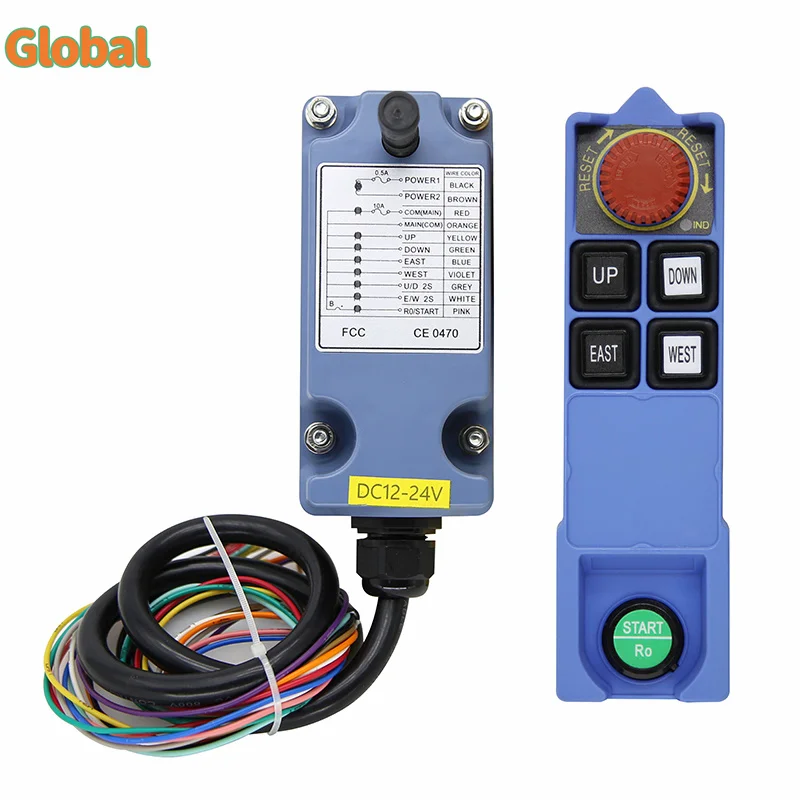 Saga L6B 4 buttons double speed Industrial Wireless Radio Crane Remote Control switches winches track Crane controller