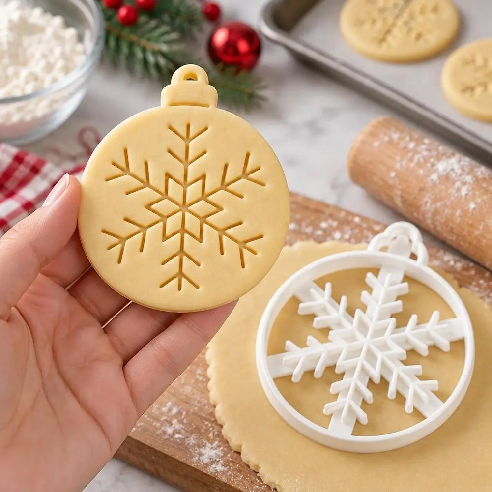 Christmas Cookie Cutter Mold - Star Snowflake Shape Fondant Icing Sugar Baking Molds Home Use Christmas Tree Decorations