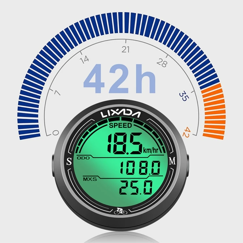 AliExpress LIXADA Backlight Bike Computer Wired Bike Speedometer Waterproof Round Shaped Bike Computer Backlight Screen Cycle Odometer