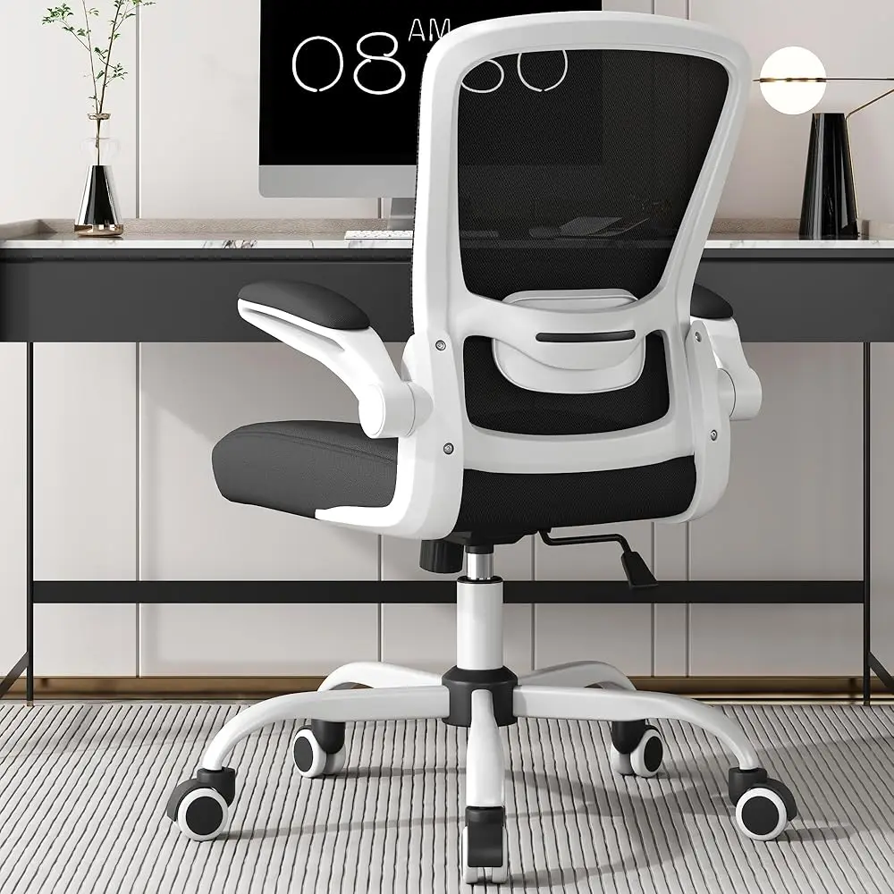 

Office Chair, Ergonomic Desk Chair With Adjustable Lumbar Support, High Ba Mesh Computer Chair With Flip-Up Armrests-Bifma