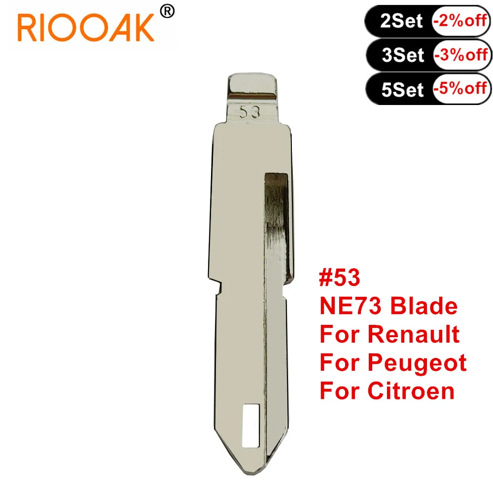 

10pcs NE73 #53 Uncut Metal Blank Car Key KD MINI/KD900/VVDI Car Flip Key Blade For Renault Peugeot 206 207 Citroen C2