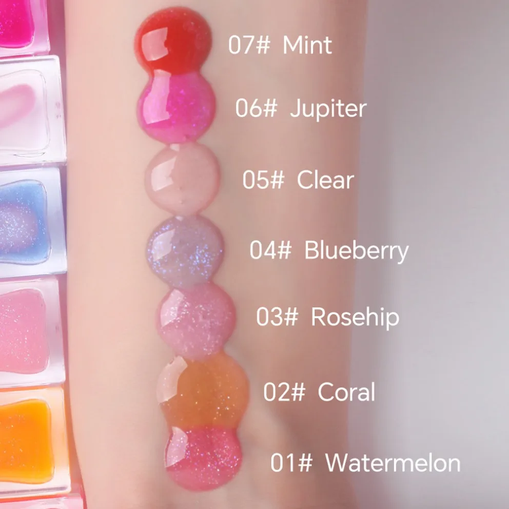Private Label Vegan Lip Oil 3PCS/Set Color Change Lip Gloss with Heart Shape Box Custom Logo Wholesale Lipgloss Makeup