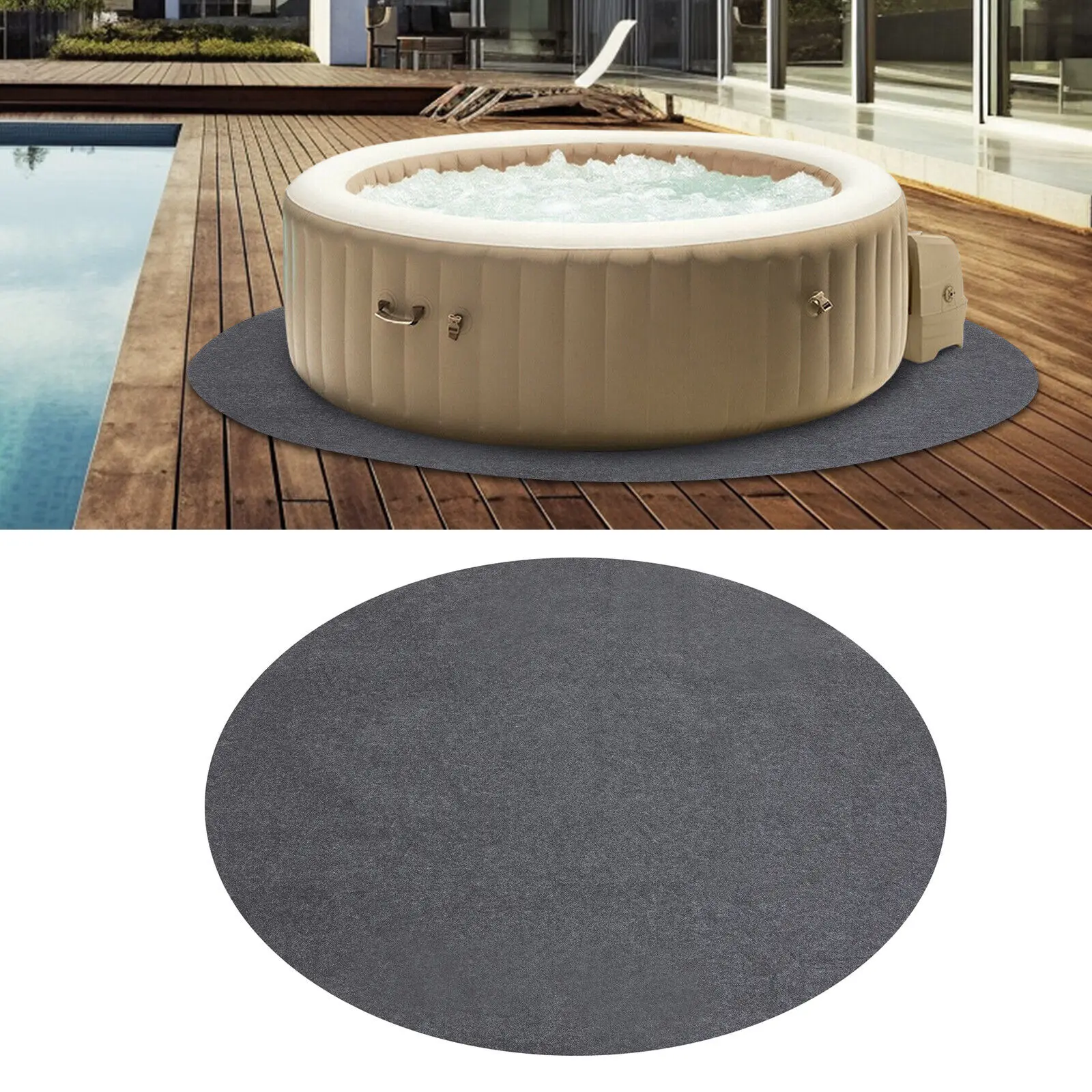 79-inch Large Waterproof Non-Slip Indoor Hot Tub Mat – Spa Floor & Outdoor Ground Pad