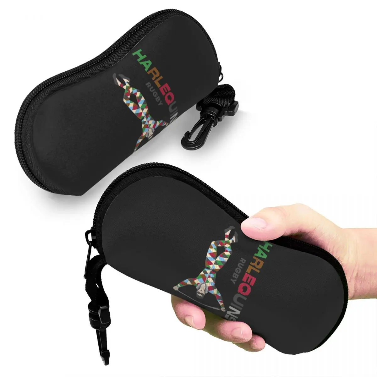 

Harlequins Rugby Essential Shell Glasses Case Portable Sunglasses Box Women Men Soft Eyeglass Bag Pouch